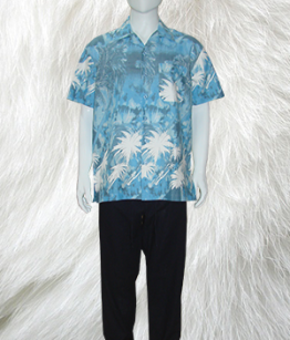 100% Cotton Tropical Shirt Reverse Print