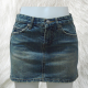 Lady's Jean Skirt With Side Embroider
